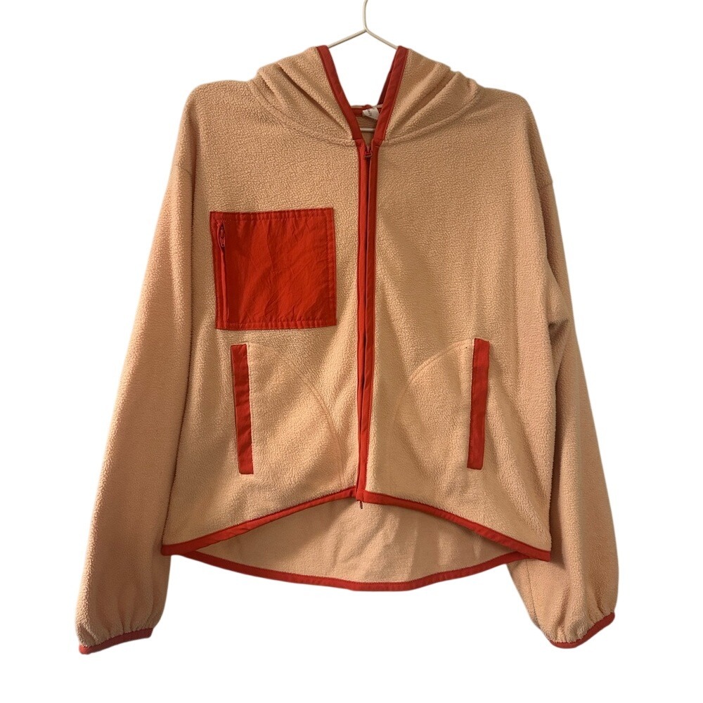 Daily Practice Anthropologie peach and tomatoe red full zip fleece‎ M